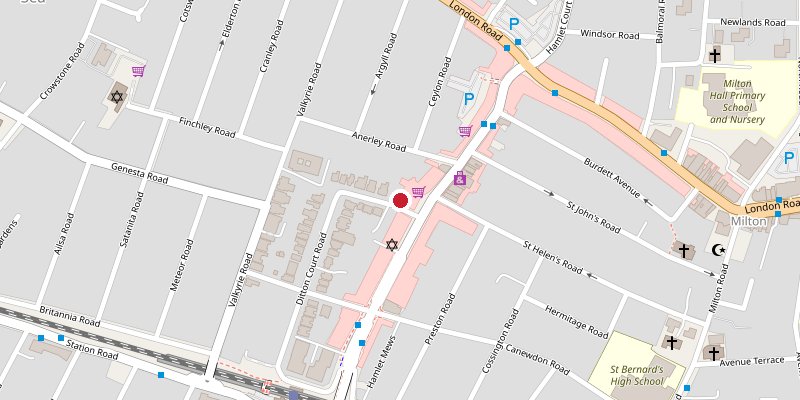 Map showing MNS Solicitors' office at 2 Ditton Court Road, Westcliff-on-Sea, Essex